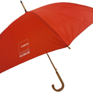 Deštník červený s potiskem ČMKOS společně silnější