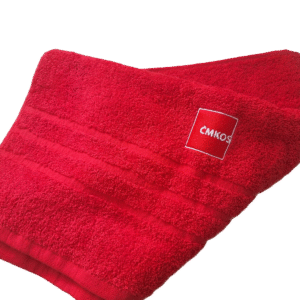 Červený Froté ručník s výšivkou loga ČMKOS